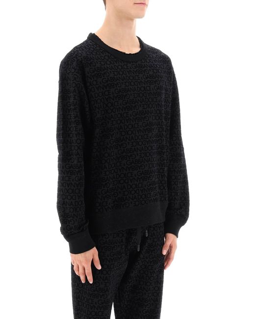 Flasted Logo Sweatshirt Dolce & Gabbana pour homme en coloris Black