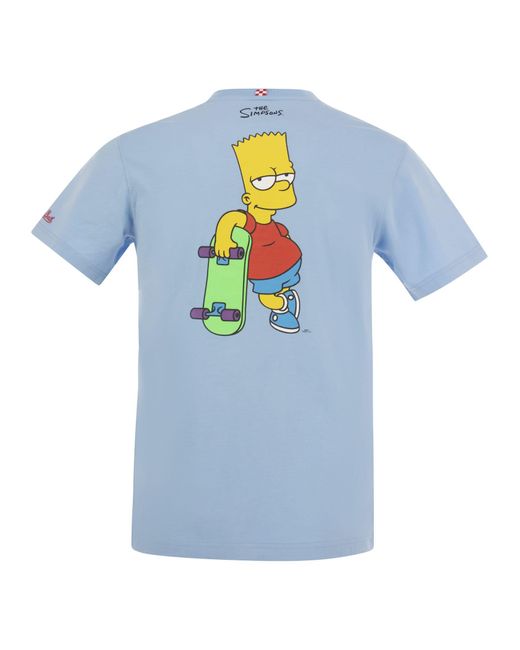 Mc2 Saint Barth Cotton T -shirt Met Barth Skater Print in het Blue voor heren