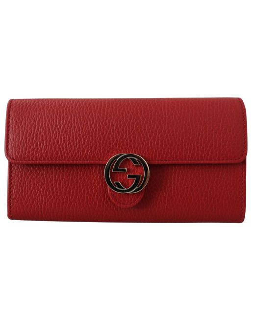 Gucci Red Icon Leather Wallet - Lyst