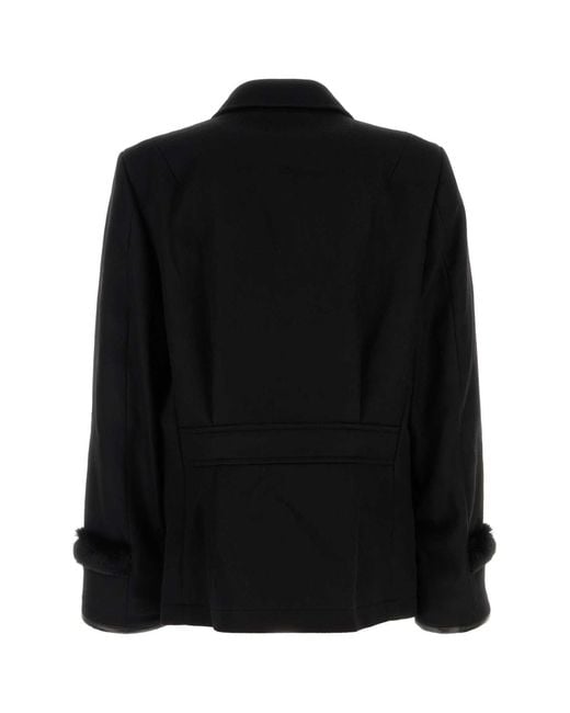 Random Identities Black Wool Blend Coat for men