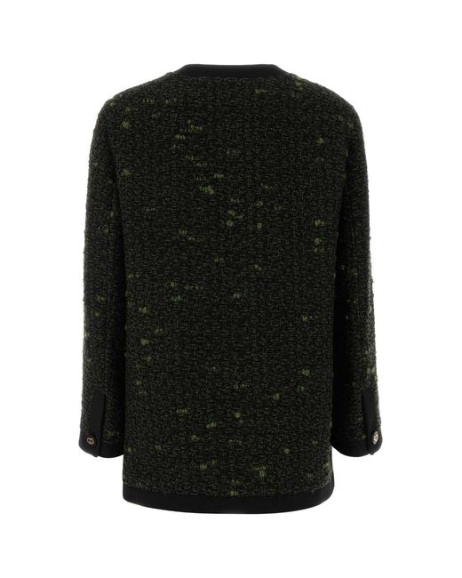 Gucci Black Boucle Overcoat