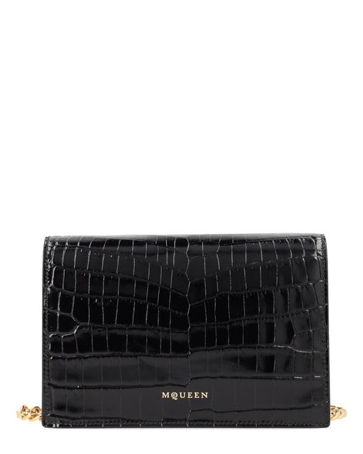 McQueen Black Small "Skull" Bag
