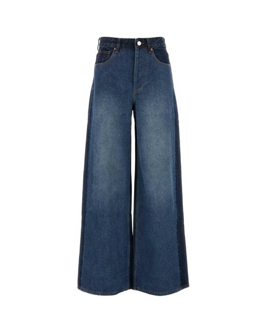 Camilla & Marc Blue Two Tone Denim Palma Wide Leg Jeans