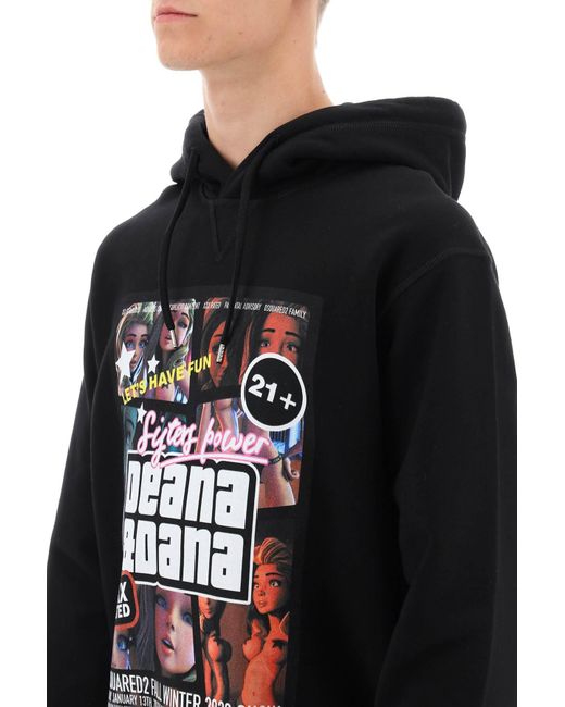 DSquared² Cool Fit Hoodie mit Druck in Schwarz für Herren | Lyst DE