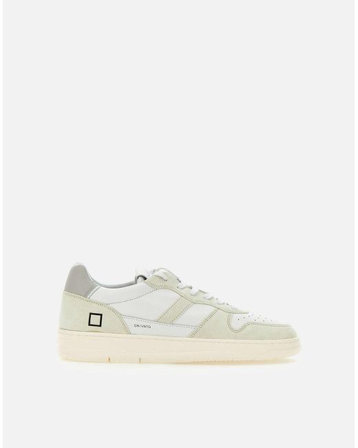 Data. Corte 2.0 Sneaker Bianche Vintage di Date in Natural da Uomo