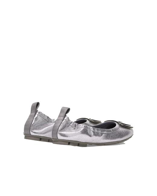 Hogan White Ballet Flats