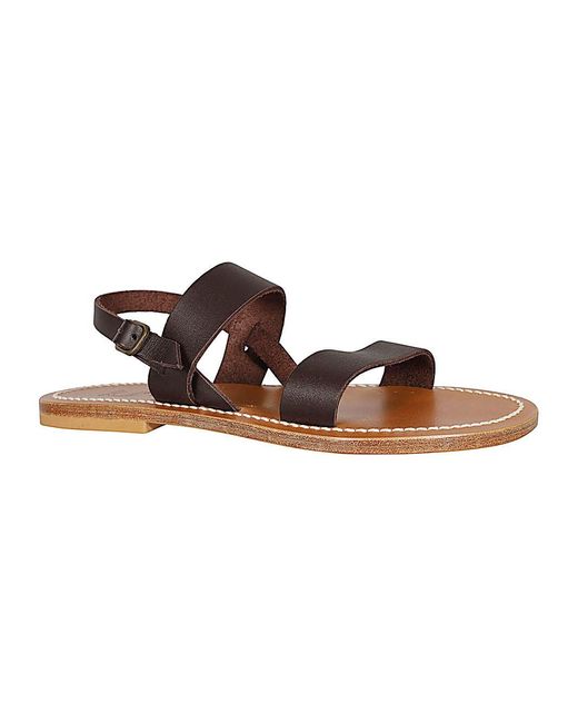K. Jacques Brown Barigoule Leather Sandals