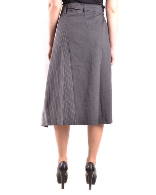 Pinko Gray Viscose Skirt