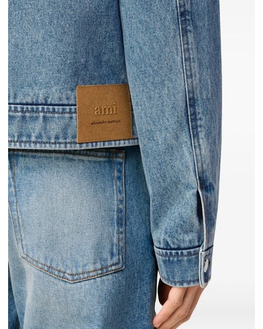 AMI Ami De Coeur Katoenen Jack Met Rits in het Blue