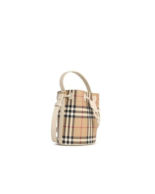 Burberry Metallic 'Vintage Check' Bucket Bag