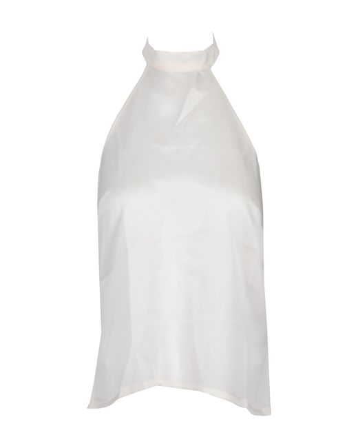 LA ROSE White Tank Top Silk