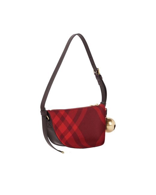 Check Mini Schield Bag Burberry de color Red