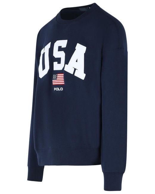 Polo Ralph Lauren Blue Cotton Blend Sweater for men