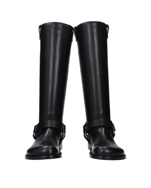 Loewe Black Stivali Campo Biker Donna Pelle Nero