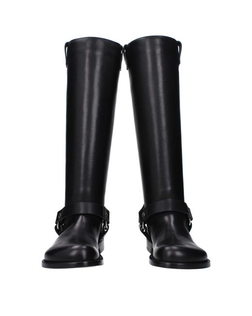 Loewe Black Stivali Campo Biker Donna Pelle Nero