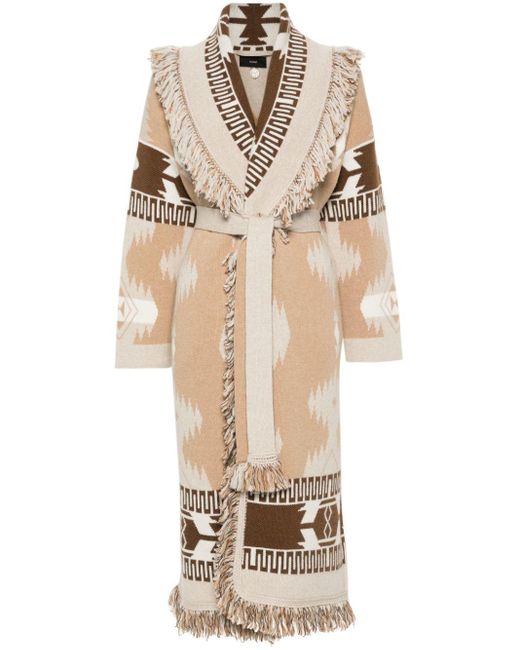 Alanui Natural Icon Wool Jacquard Coat