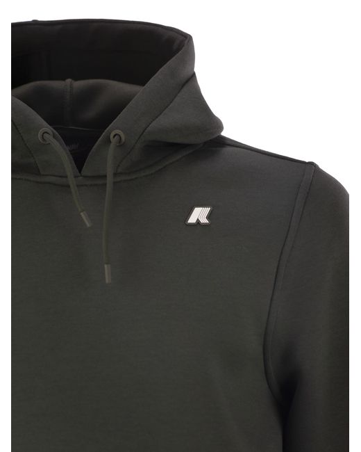 K-Way Black Lightweight Scuba Hoodie Sweatshirt for men