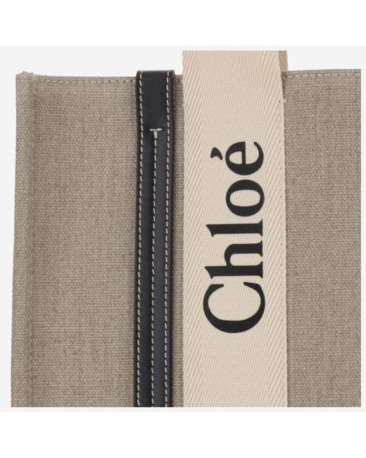 Chloé Natural Woody Medium Tote Bag