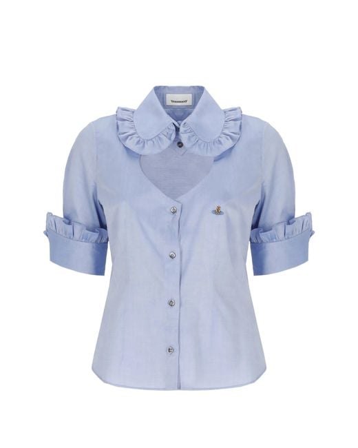 Vivienne Westwood Blue Ss Toulouse Frill Shirt