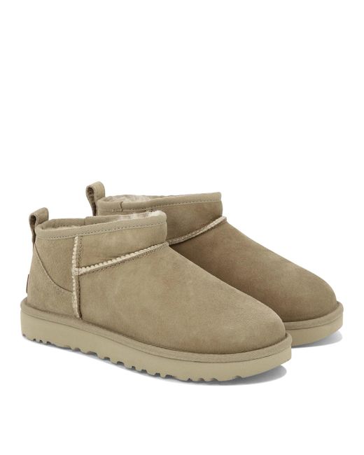 Ugg Brown "Classic Ultra Mini" Ankle Boots