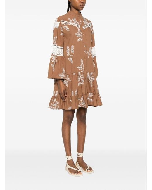 Bye Brown Printed Cotton Dress