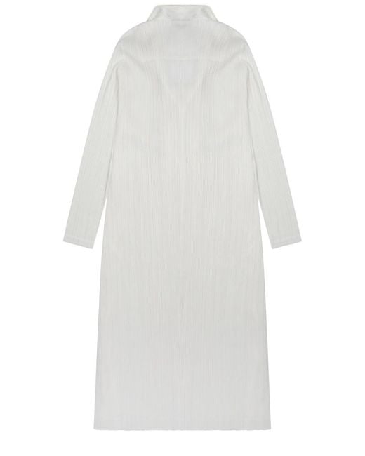 Pleats Please Issey Miyake White Elegant Mini Dress For