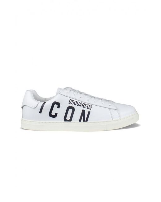 DSquared² White Leather Sneakers With Iconic Logo Detail