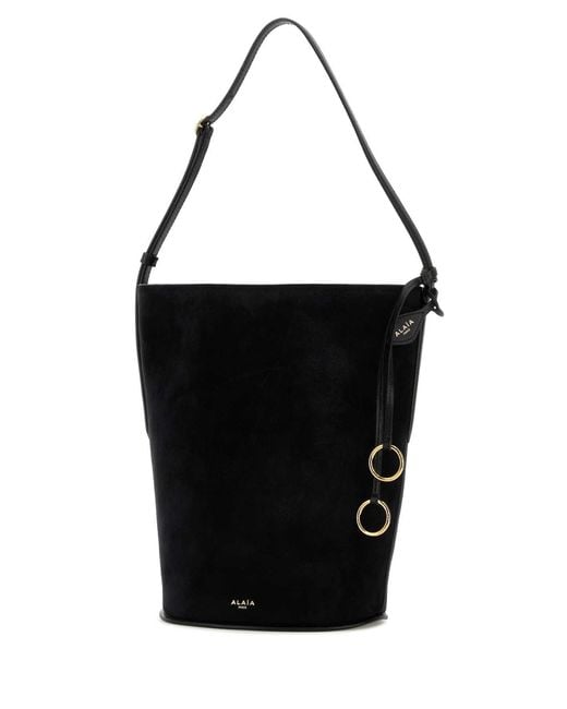 Alaïa Black Suede Bucket Bag