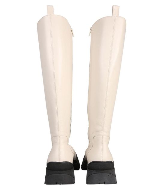 Staud White Bow Tall Boots