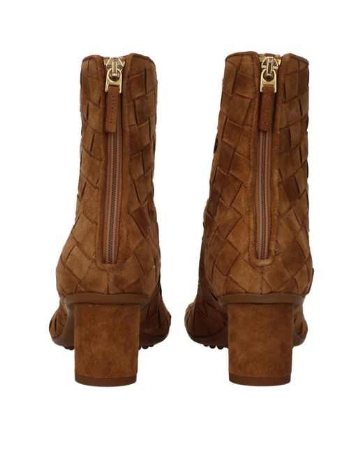 Bottega Veneta Brown Stivaletti Atomic Donna Camoscio Marrone/Caramello