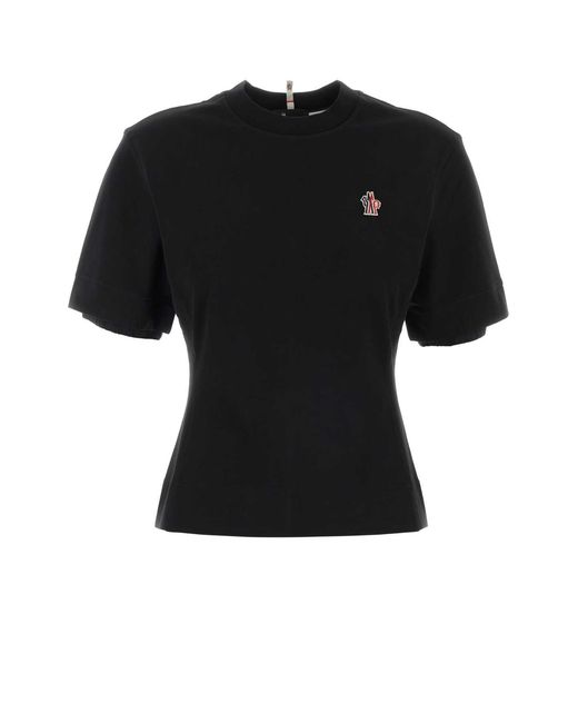 Moncler Black Crew Neck Logo T-Shirt