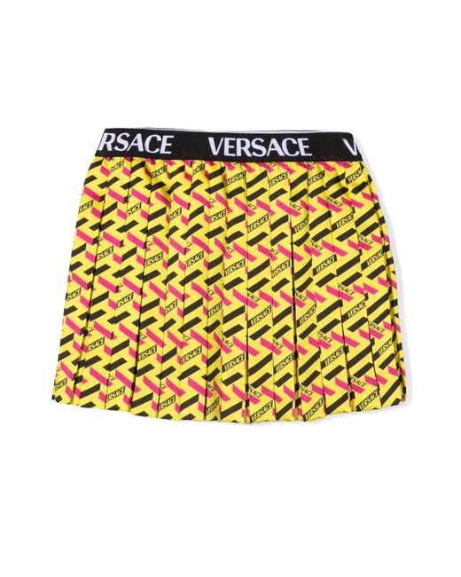 Versace Yellow Skirt Twill Monogram + Elastico Logo