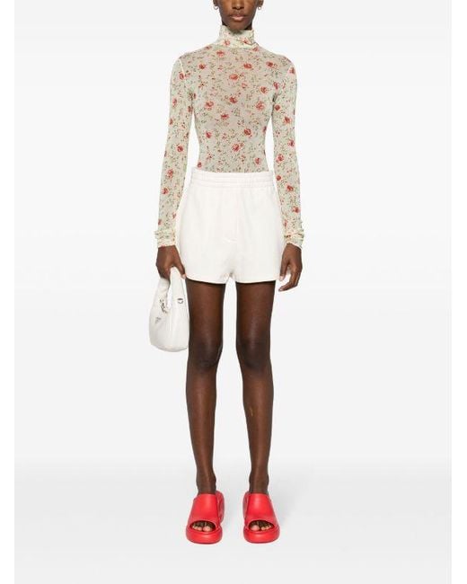 Prada White Floral Mesh Bodysuit