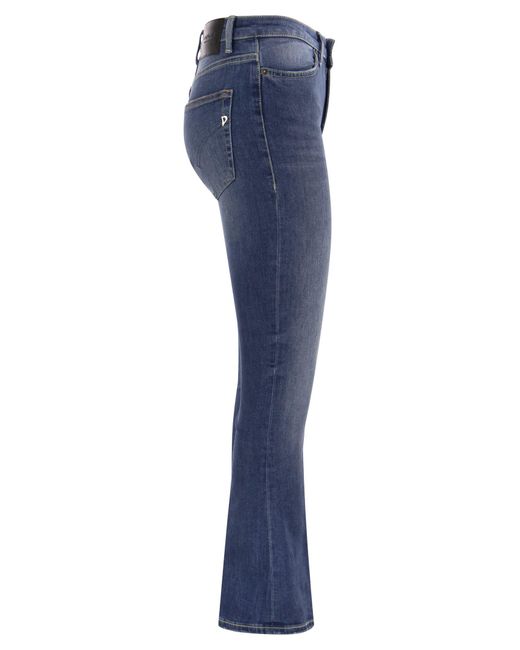 Mandy Jeans Super Skinny Bootcut di Dondup in Blue