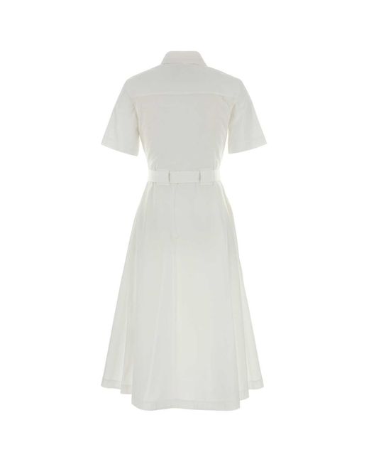 Burberry White Poplin Shirt Dress