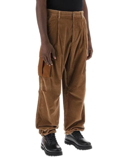 Pantalones de carga de pana de Moncler de hombre de color Brown