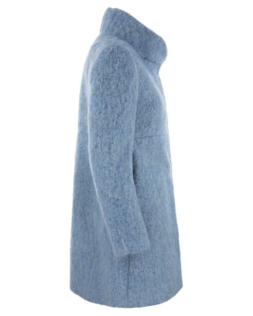 Fay Blue Romantic Wool, Mohair And Alpaca Blend Coat