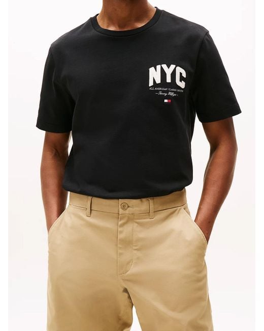 Tommy Hilfiger Black Hilfiger Script Nyc Tee for men