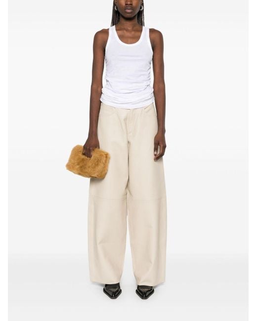 Haikure White Bethany Leather Trousers