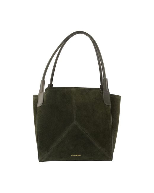 Rick Owens X Champion Black Kleine Victoria -Einkaufstasche Ledergrün