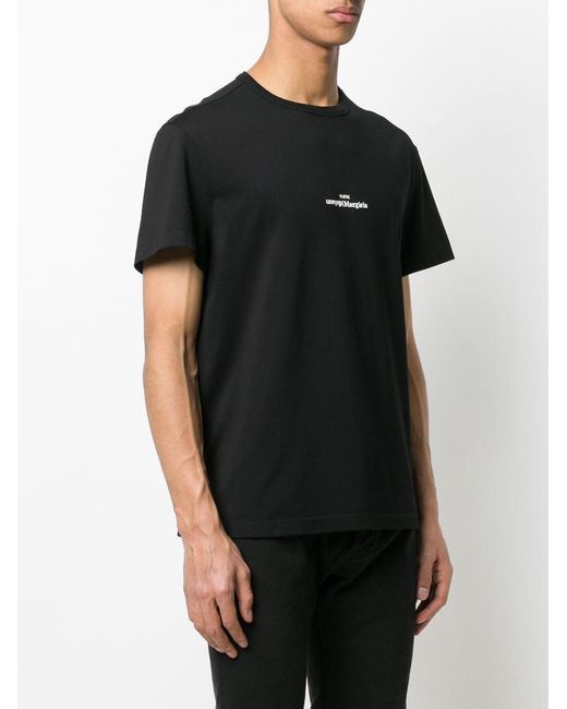 Maison Margiela Minimalist Cotton T-Shirt With Upside-Down L in Black für Herren