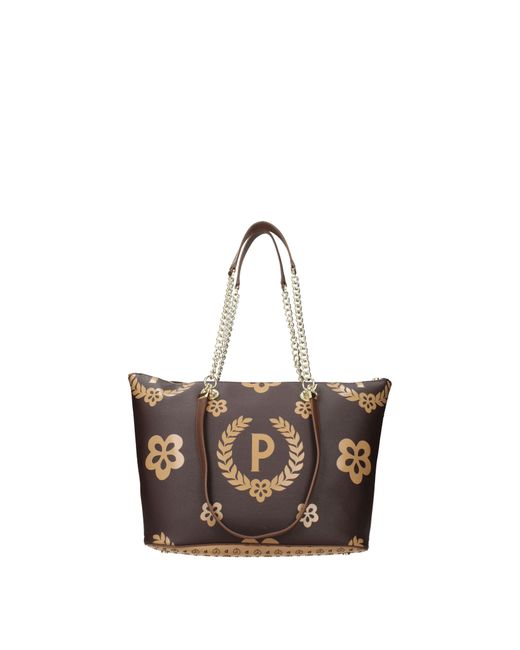 Pollini Brown Shoulder Bags Pvc/Cream