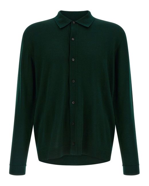 Roberto Collina Merino Wolle Strickjacke in Green für Herren