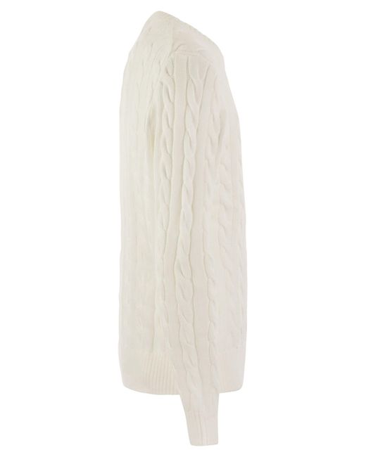 Jersey de algodón trenzado Polo Ralph Lauren de color White