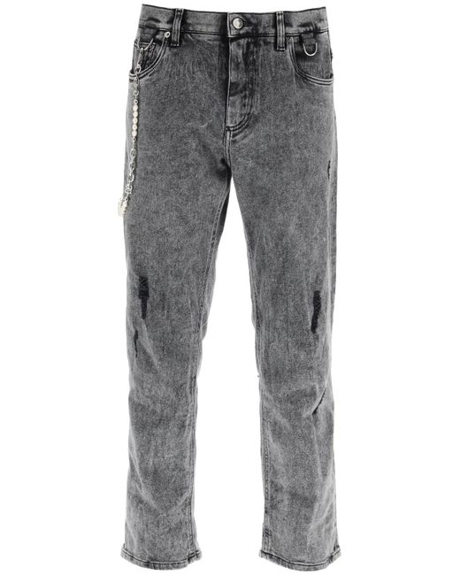 Jeans lâches avec porte-clés Dolce & Gabbana pour homme en coloris Gray
