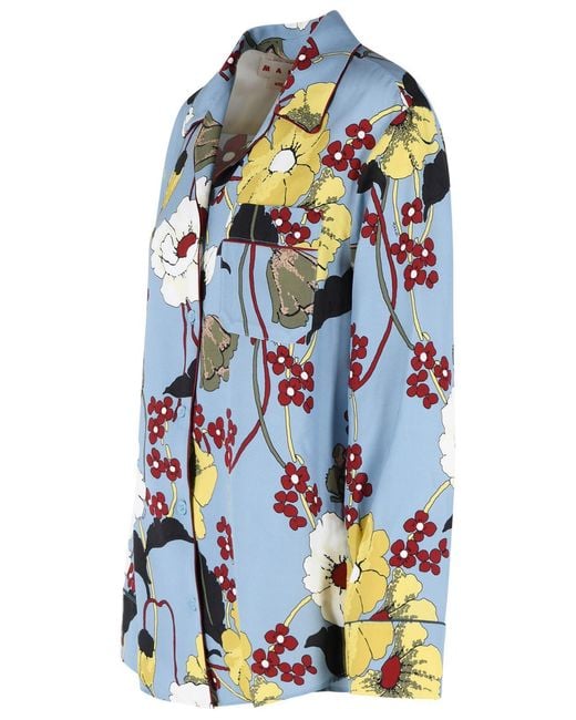 Marni Blue Light Viscose Shirt