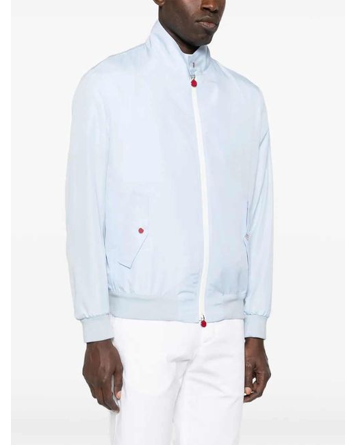 Kiton Blue Jacket With Zip Pocket for men