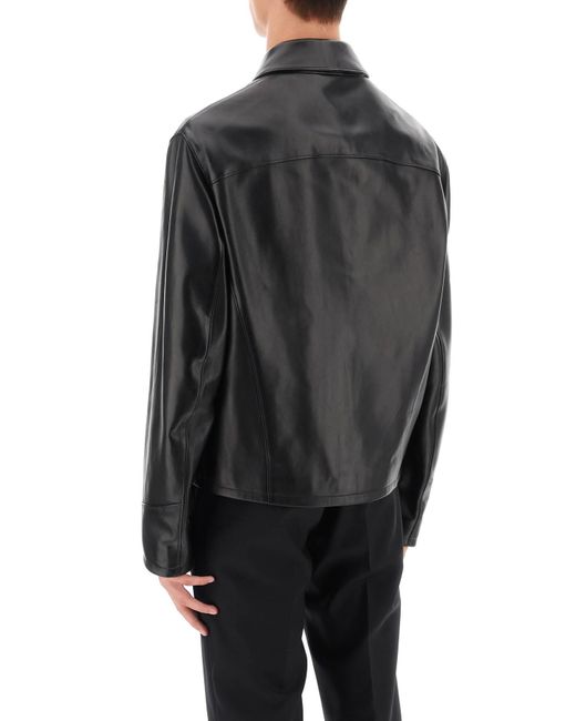 Giacca Blouse In Pelle di Versace in Black da Uomo