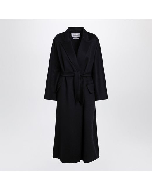 Max Mara Black Cashmere Wrap Coat