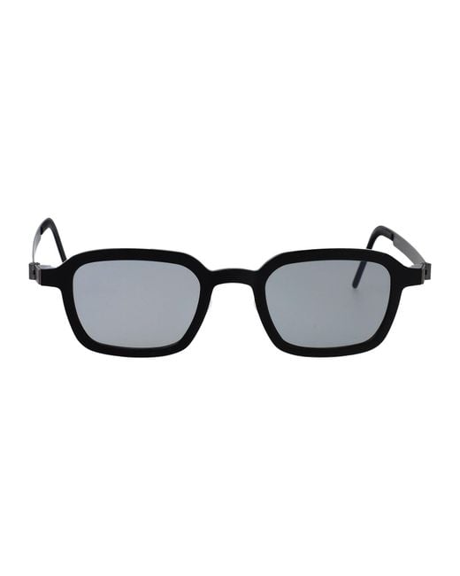 Lindberg Black Rectangular Sunglasses 85098 Ak62